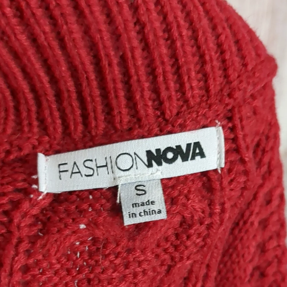 Fashion Nova Red Fisherman's Cable knit  Sweater Skirt Knee Length - Picture 6 of 9